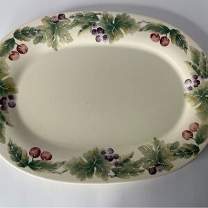 Pfaltzgraff Jamberry Cream Platter with Leaf and Berry Motif. Some small flaws.